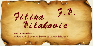 Filipa Milaković vizit kartica